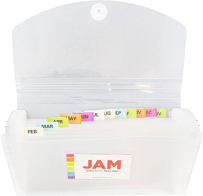 JAM PAPER Accordion Folders - 13 Pocket Plastic Expanding File - Check Size - 5 x 10 1/2 - Clear - Sold Individually - Image 4