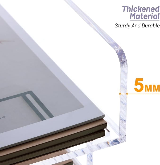 SANRUI Acrylic Desk Organizer Stackable Paper Tray, Letter Size Tray 2-Pack | Desk Organizers and Accessories, Clear Paper Organizer for Office Classroom Home 12.4 x 8.86 x 5.3 inches - Image 7