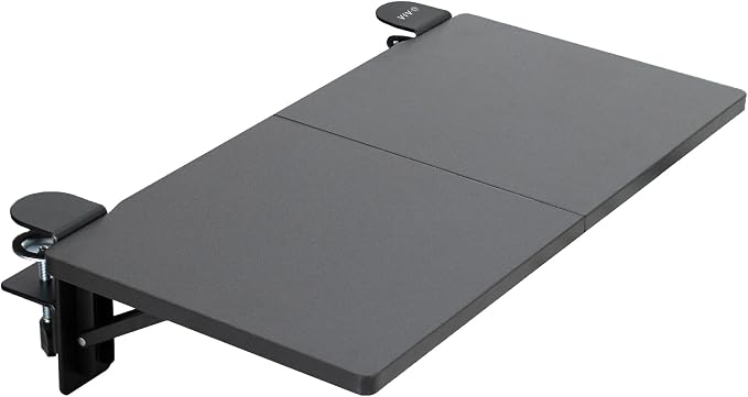 VIVO Clamp-on 24 x 12 inch (14 Including Clamps) Desk Extender, Wrist Support, Foldable Keyboard Tray, Table Mount for Sit Stand Desks, Black, DESK-EXT24. | Foldable, Wrist Support Arm Rest, Office Keyboard Tray, Side Table Extension Attachment by Unknown