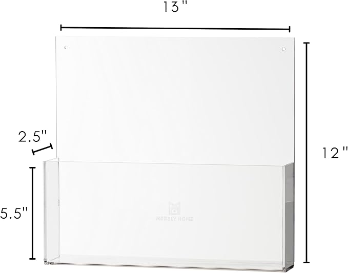 Premium Clear Acrylic Wall File Organizer 2-Pack | Mail Holder Wall Mount | Office Document Sorter with 3 Screw Cap Colors - Image 3