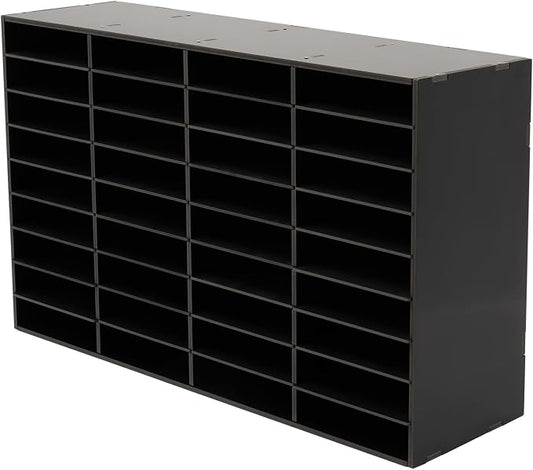 Literature Organizer, Desktop File Sorter Mail Center, Paper Storage Cabinet with 36 Slots Compartments for Home School Office (36 Slots Black) by MhdunueSK