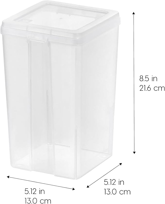 IRIS USA Vertical Plastic Flip Top Storage Containers Bins with Lids for Pantry, Home, Office, Organization, Medium, Stackable Hinged Organizer with Latches, Clear, 20 Pack - Image 3