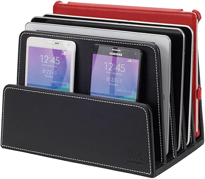 MobileVision Executive Black Desktop File Folder Organizer and Paper Tray, 5 Slot Dividers - Image 5