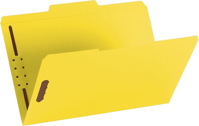 Smead Fastener File Folder, 2 Fasteners, Reinforced 1/3-Cut Tab, Legal Size, Yellow, 50 per Box (17940) (Pack of 1) - Image 10