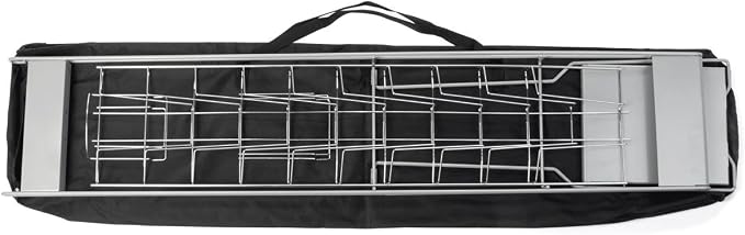 Displays2go Portable Literature Stand, Silver, 10 Pockets | For 8.5x11 Magazines, Carrying Bag Included, 54"h Floor-Standing, Tiered Design, Steel, NCYBRCHSLV - Image 3