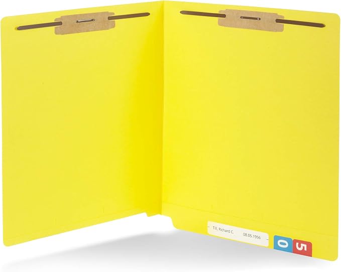 Blue Summit Supplies 50 End Tab Fastener File Folders, Assorted | Reinforced end tab, letter size, 11pt, 2 prong bonded fasteners, for medical files, reports, and office records - Image 5