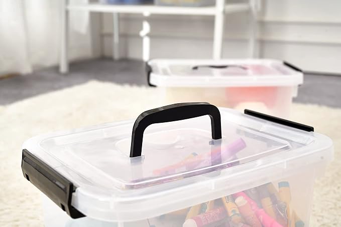 6 Quart Clear Storage Latch Box/Bins, 6-Pack Plastic Container with Latches and Lid - Image 4