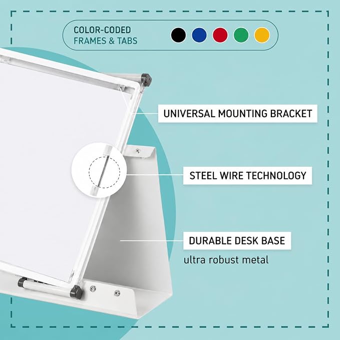 Tarifold Desktop Reference Display System, 40 Pockets, Expandable, White | 40 Double-Sided PVC Pockets, Holds 80 Letter-Size Sheets, Sturdy Metal Base, Quick-Find Indexing, Quick and Easy to Assemble - Image 3