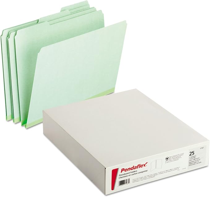 Pendaflex 17167 Pressboard Expanding File Folders, 1/3 Cut Top Tab, Letter, Green (Box of 25) - Image 3