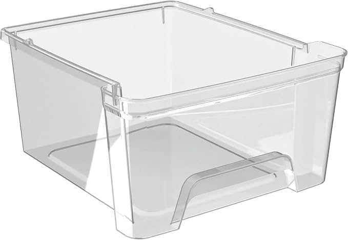 Plastic Drawer Wide Tower Plastic Storage Cart with Clear Pull Out Drawers, Silver (3 Drawer Wide Tower) - Image 6