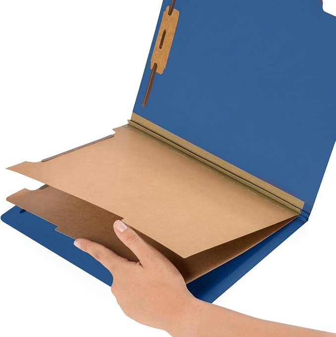 Blue Summit Supplies 30 Classification Folders, 2 Divider, Dark Blue | Heavy-duty letter size, 2 in expansion, 2 prong fasteners, 2 dividers, for medical and legal files - Image 4