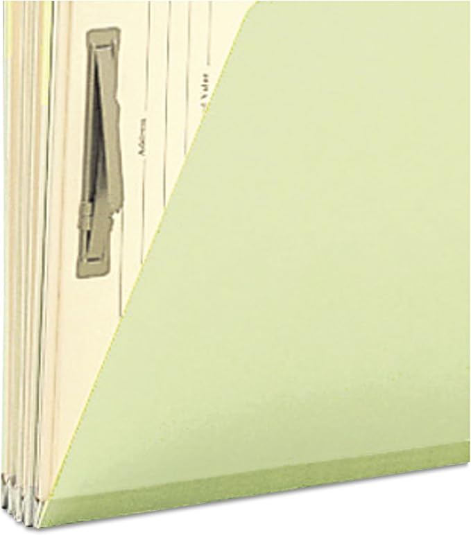Smead 78208 Pressboard Mortgage File Folder with Dividers & Metal Tab Legal Green 10/Box - Image 4