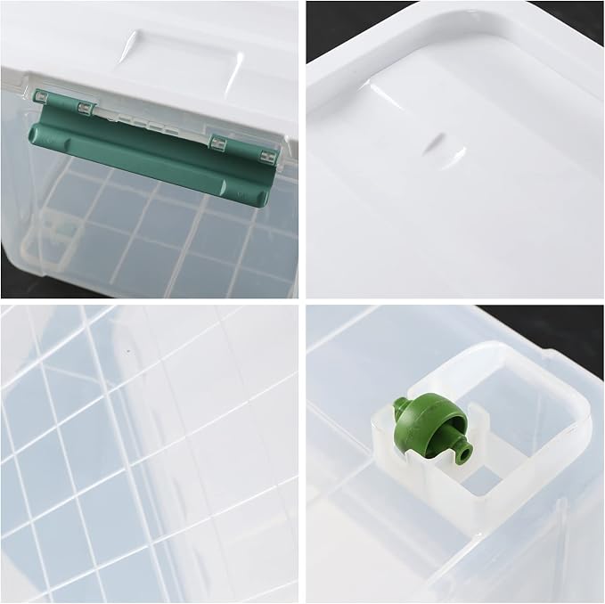 85 Qt Clear Plastic Storage Bins with Lids, 4 Pack Wheeled Boxes | Stackable & Nestable Large Storage Containers with Secure Latching Buckles, for Home, Office & Garage Organization - Image 3