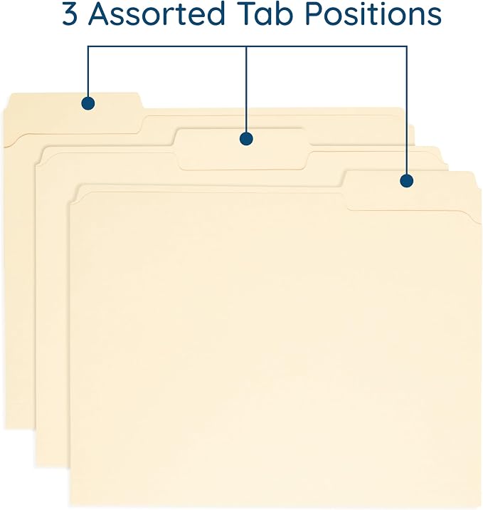 Blue Summit Supplies 100 Heavy Duty Manila File Folders, Letter Size, 14pt | Heavy duty 14pt manila, reinforced 1/3 cut tabs, for office, home, and classroom document filing - Image 5