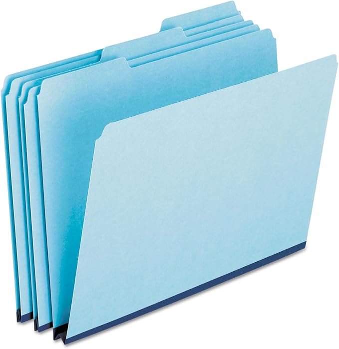 Pendaflex 1" Expansion Pressboard File Folders with 1/3 Cut Tab, Letter, Blue, 25/Box (9200T 1/3) by TOPSProducts