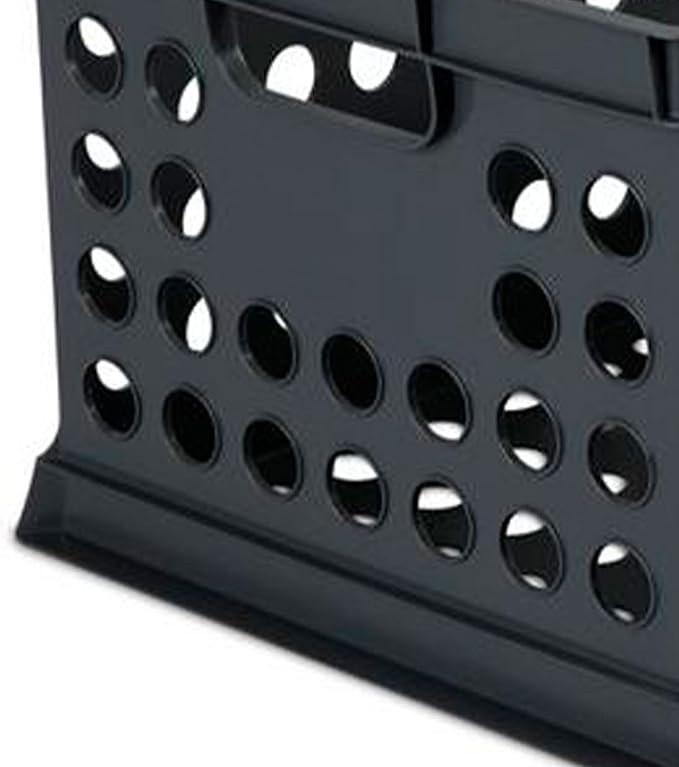 Sterilite Storage Crate Bin File Organizer for Home & Office, Black, 6-Pack | Heavy-Duty and Stackable Plastic Boxes and Containers for Desk, Cabinet, Dorm, Garage, or Utility Organization - Image 8