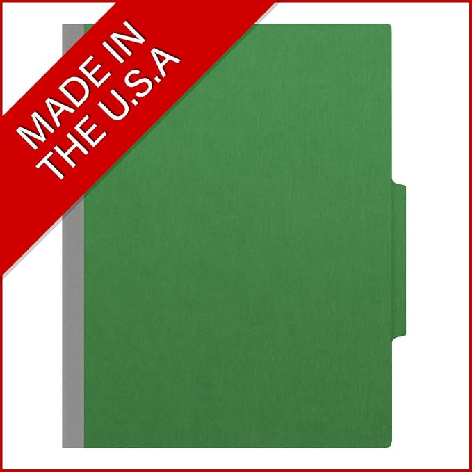 25 Pt. Pressboard Classification Folders, 2/5 Cut ROC Top Tab, Letter Size, 2 Dividers, Moss Green (Box of 10) - Image 5