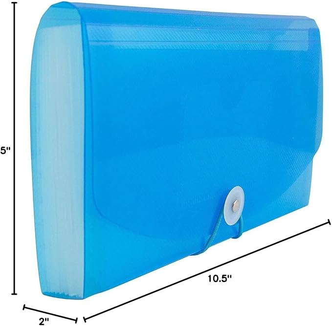 JAM PAPER Accordion Folders - 13 Pocket Plastic Expanding File - Check Size - 5 x 10 1/2 - Blue - Sold Individually - Image 7