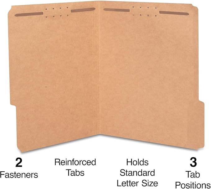 Staples® Reinforced Classification Folder, 2" Expansion, Letter Size, Kraft, 50/Box (ST831123/831123) - Image 2