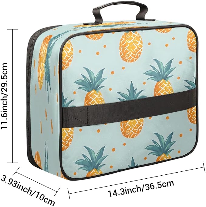 File Organizer Pineapples Fruit Print Document Organizer with Handle Portable File Organizer Bag Home Travel Storage Bags for Files Laptop Certificates - Image 3