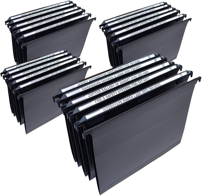 Ultimate Office MagniFile V-Bottom Hanging File Folders, Set of 20 Black | 11" Magnified Lens DOUBLES The Size of File Titles to FIND FILES FAST and Allows for Longer File Descriptions. Letter Size by UltimateOffice