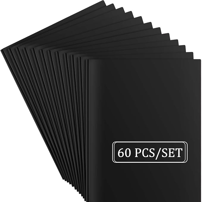 Heavy Duty Plastic Folder, 60 Pack, Pocket Folder with brads, Letter Size Poly File, Plastic Folders with 3 Prongs Fasteners - Black - Image 7