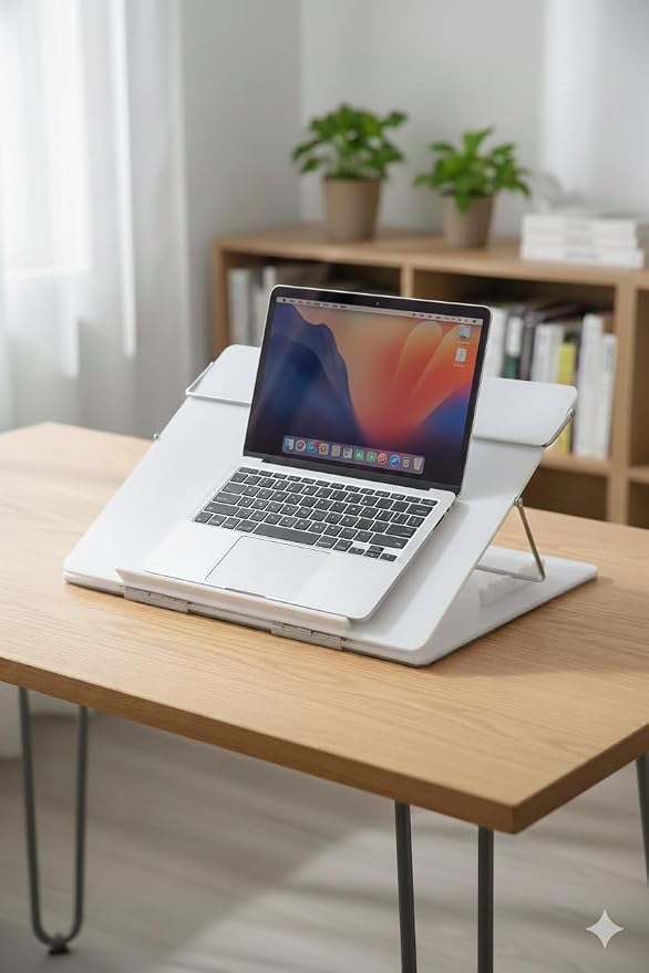 Writing Table TOP Elevator Desk with Height Adjustable (Milky White, 12 x 16 inch) - Image 2