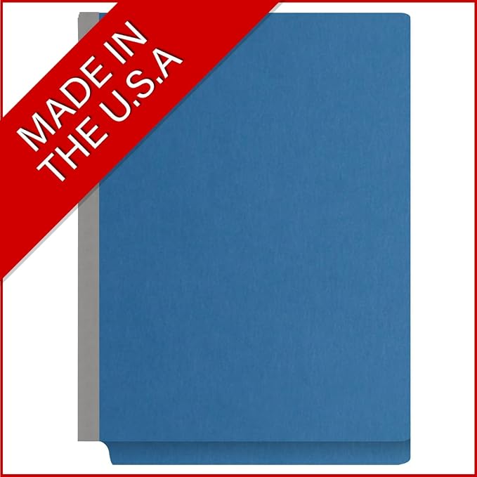 25 Pt. Pressboard Classification Folders, Full Cut End Tab, Letter Size, 2 Dividers, Royal Blue (Box of 10) - Image 5
