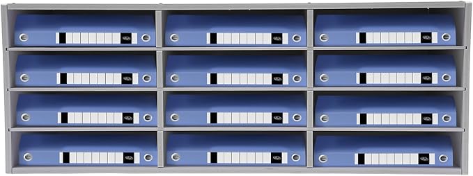 Literature Organizer 12 Slots Desk File Literature Sorter Mailbox Sorter Paper and Mail Organizer Desktop Paper Storage Holder for Home, Office and Classroom (31.46*12.13*11.81in, White) by Unknown
