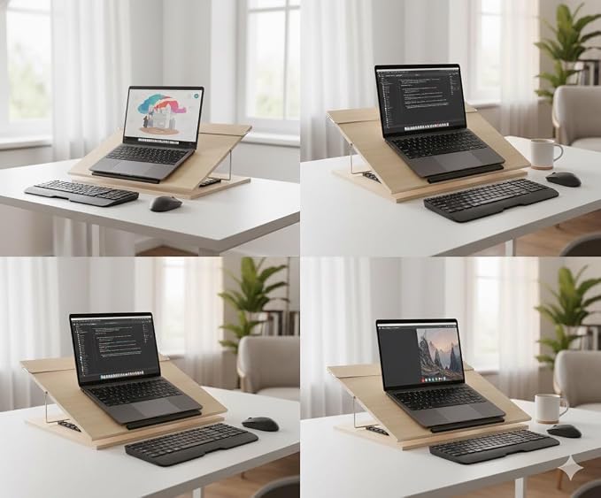 Writing Table top Small Size 12 * 16 inch 10 mm Thick Adjustable Wooden Drawing Board, Light Beech Color - Image 9