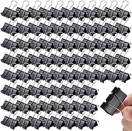 Yexiya 300 Pcs Medium Binder Clips, 1.25 Inch Paper Clamps, Black by Yexiya