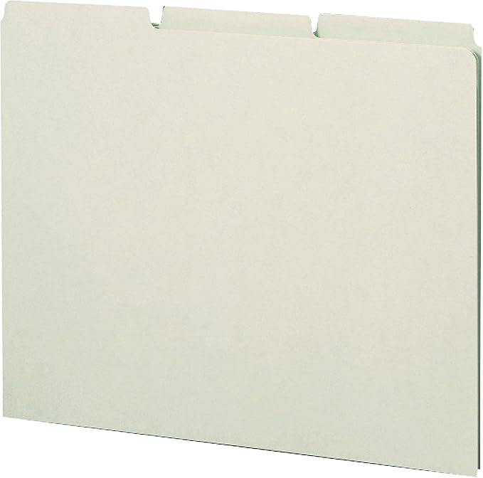 Smead Pressboard Guides, 1/3-Cut Tab (Blank), Letter Size, Gray/Green, 100 per Box (50334) - Image 4