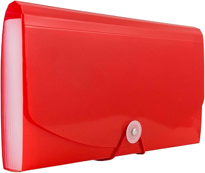 JAM PAPER Accordion Folders - 13 Pocket Plastic Expanding File - Check Size - 5 x 10 1/2 - Red - Sold Individually - Image 2