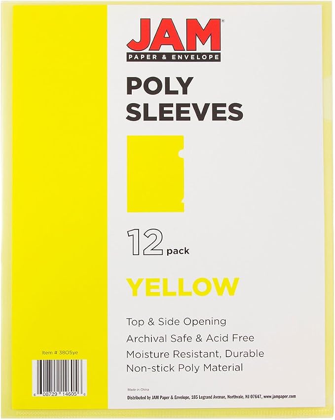 JAM PAPER Plastic Sleeves - Letter Size - 9 x 11 1/2 - Yellow Project Pockets - 120 Bulk Page Protectors/Pack - Image 3