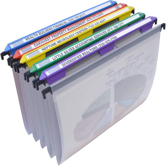 Ultimate Office MagniFile V-Bottom Hanging File Folders, Set of 5 Frost | 11" Magnified Lens DOUBLES The Size of File Titles to FIND FILES FAST and Allows for Longer File Descriptions. Letter Size by UltimateOffice