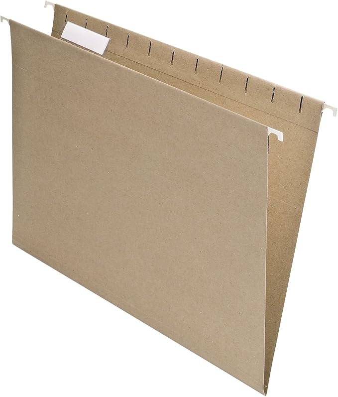 EarthWise by Pendaflex 100% Recycled Hanging Folders, Letter Size, 1/5 Cut, Natural, 25 per Box (74542) - Image 2