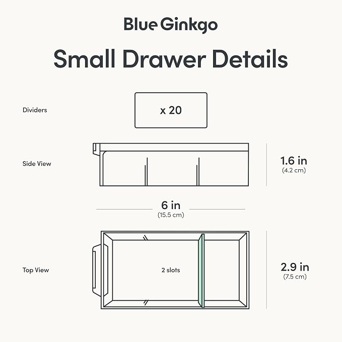 Blue Ginkgo 20-Drawer Storage Cabinet Organizer, Blue, Made in Korea | Stackable. Adjustable. Easy Visibility. - Image 4