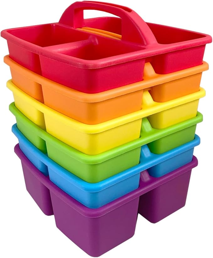 Classroom Supply Caddies: Assorted Colors - Set of 6 by EAIEducation