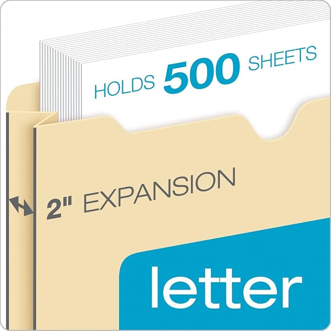 Globe-Weis/Pendaflex File Jackets, 2-Inch Expansion, Letter Size, Red, 50 Jackets per Pack (B3043DTRED) - Image 2