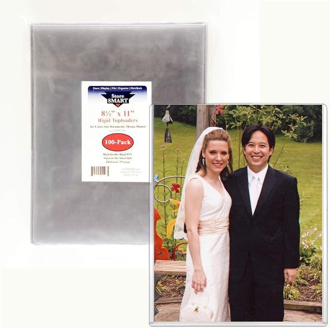 StoreSMART - Rigid Print Protectors 100-Pack - 8 1/2" x 11" - Top Loaders - HPP812X11100 by StoreSMART
