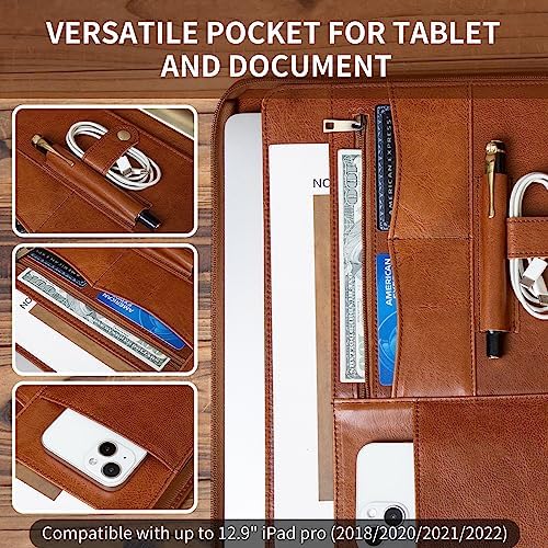 YIWEN Personalized Leather 3 Ring Binder Portfolio for 8.5 x 11” Notepad - Image 4