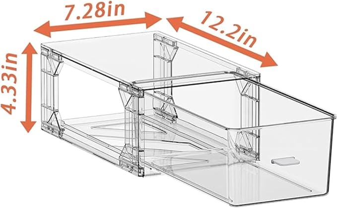 clear Drawer-Type Plastic Storage Box Bins Organizer，Family First Aid Kits Medicine cabinet Box Organizer,Closet ，Shelf，Ointments, Adhesive Bandages，Cosmetics,Office Items (clear, ZZ6L) - Image 2