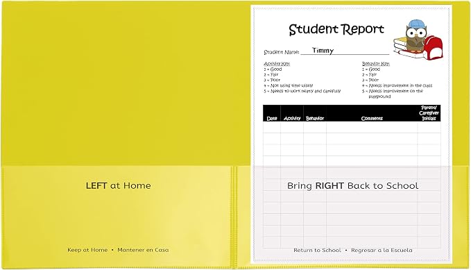 C-Line Classroom Connector School-to-Home Folders, Yellow, 25 per Box (32006) by C-Line
