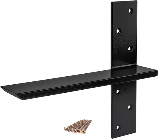Free Hanging T Shelf Bracket, Solid Heavy Duty Steel Knee Wall Hidden Granite Countertop Support Floating Bracket Hardware, Universal ,1 Count,12 Inch , DIY Projects , Screws Included