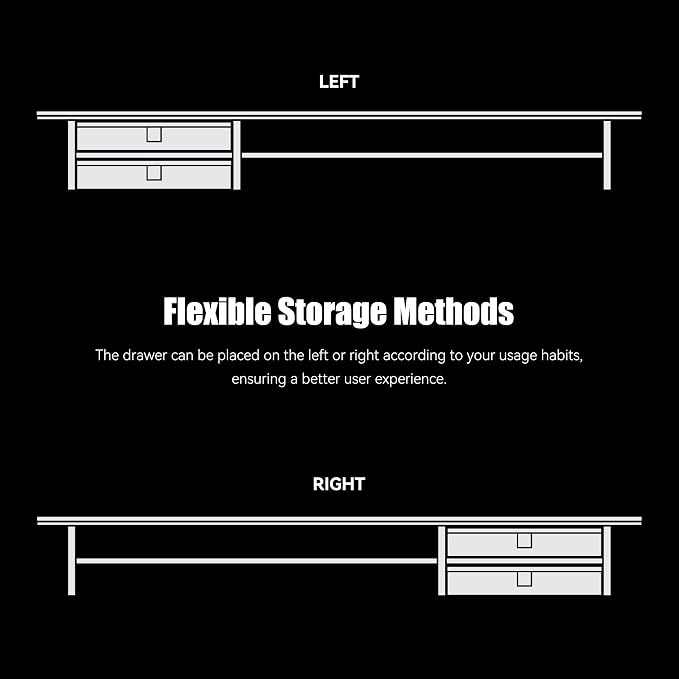 FENSULN Dual‑Tier Monitor Stand Riser with Drawers, Desktop Organizer Shelf Storage for Computer Screen 2 Monitors, Supports for PC Computer Monitor, Printer, Heavy TV Riser Brown and Black - Image 7