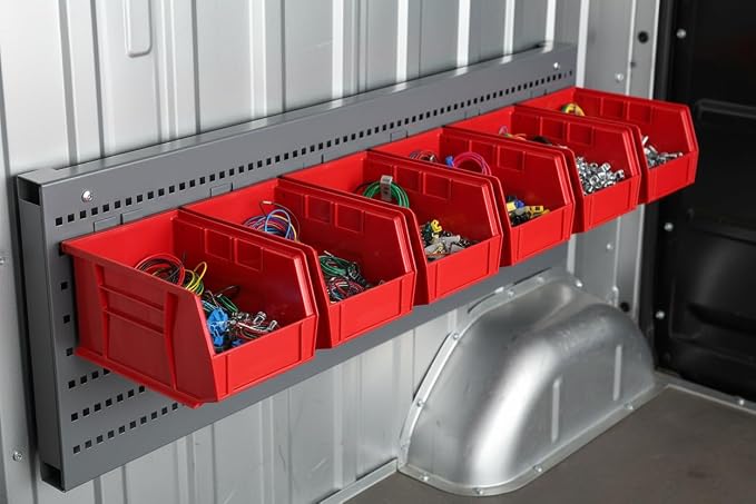 HE HUDSON EXCHANGE 9.5" x 6" x 5" (6 Pack) Plastic Stackable Storage Bin, Red - Image 3