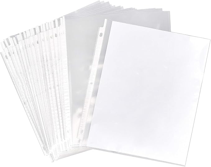 Oxford Sheet Protectors, Clear Finish, Page Protectors for 3 Ring Binder,Top Load, Letter Size Plastic Sleeves, Reinforced 3 Hole Punch for Binders, 1,000 per Box (33268) by Oxford