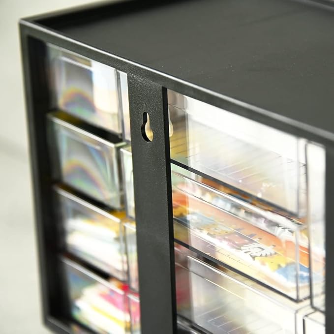 Plastic Desk Drawer Organizer w/10 Drawers, Clear Small Parts Storage w/Drawers, Arts, Craft, Medicine Vitamin, Teacher Toolbox, Stationary, Accessories, Dust-proof, Black A9-5244-BK - Image 8