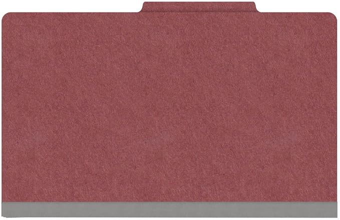 25 Pt. Pressboard Classification Folders, 2/5 Cut ROC Top Tab, Legal Size, No Dividers, Dark Red (Box of 25) - Image 3