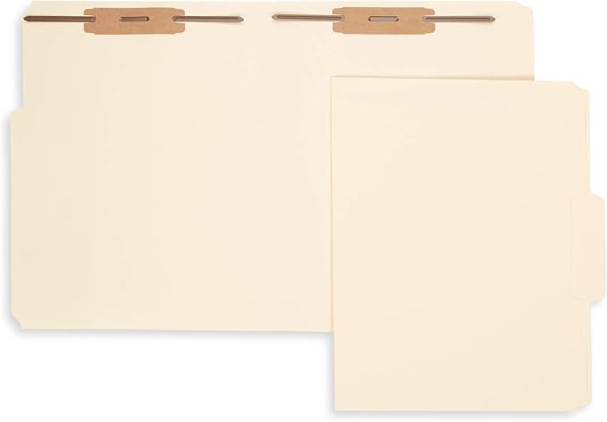 Blue Summit Supplies 50 Manila Fastener File Folders, Letter, 2 Prong | Durable 11pt manila paper, letter size, 1/3 cut reinforced tabs, bonded 2 prong fasteners, medical and office files - Image 5